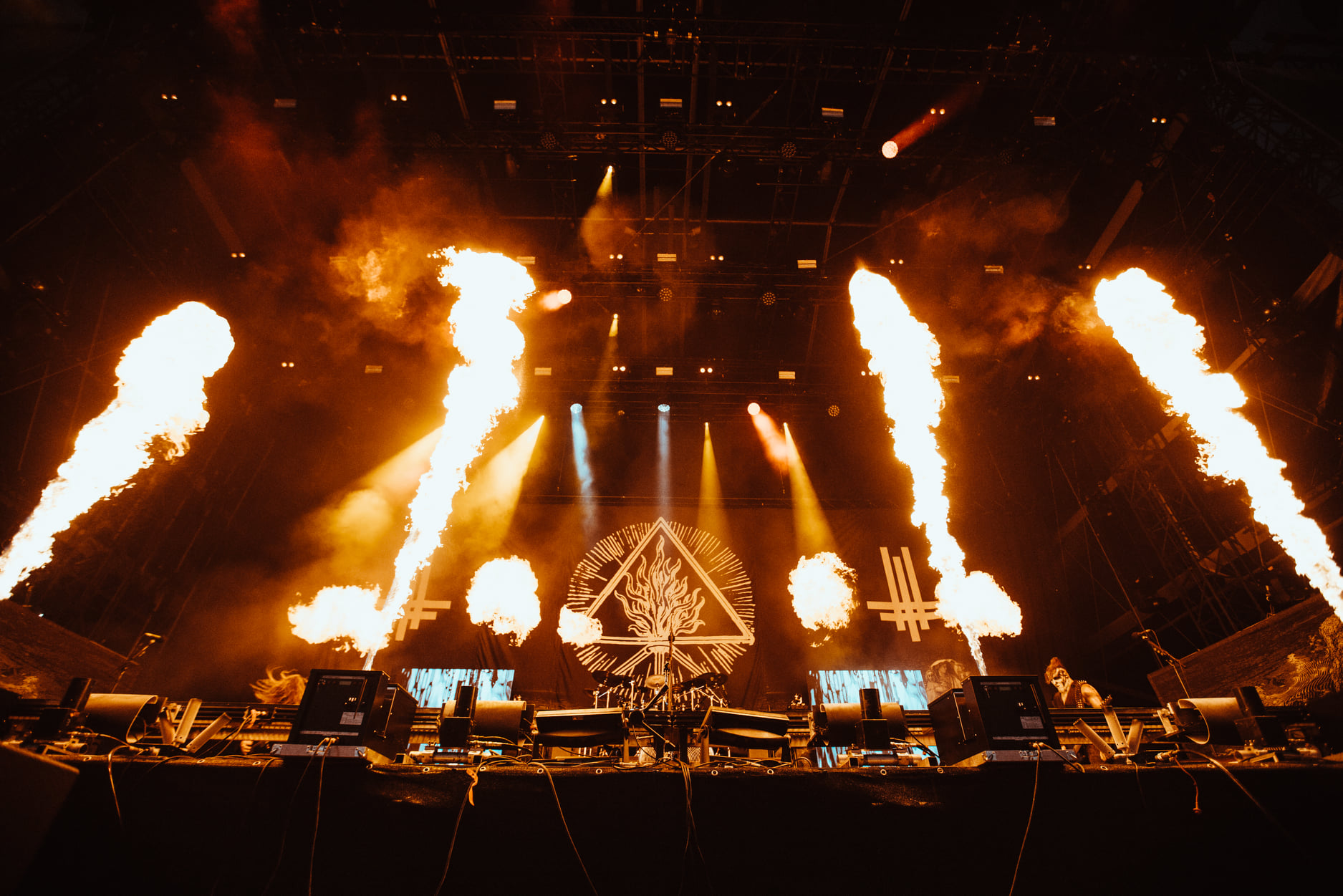 Full force stage with fire